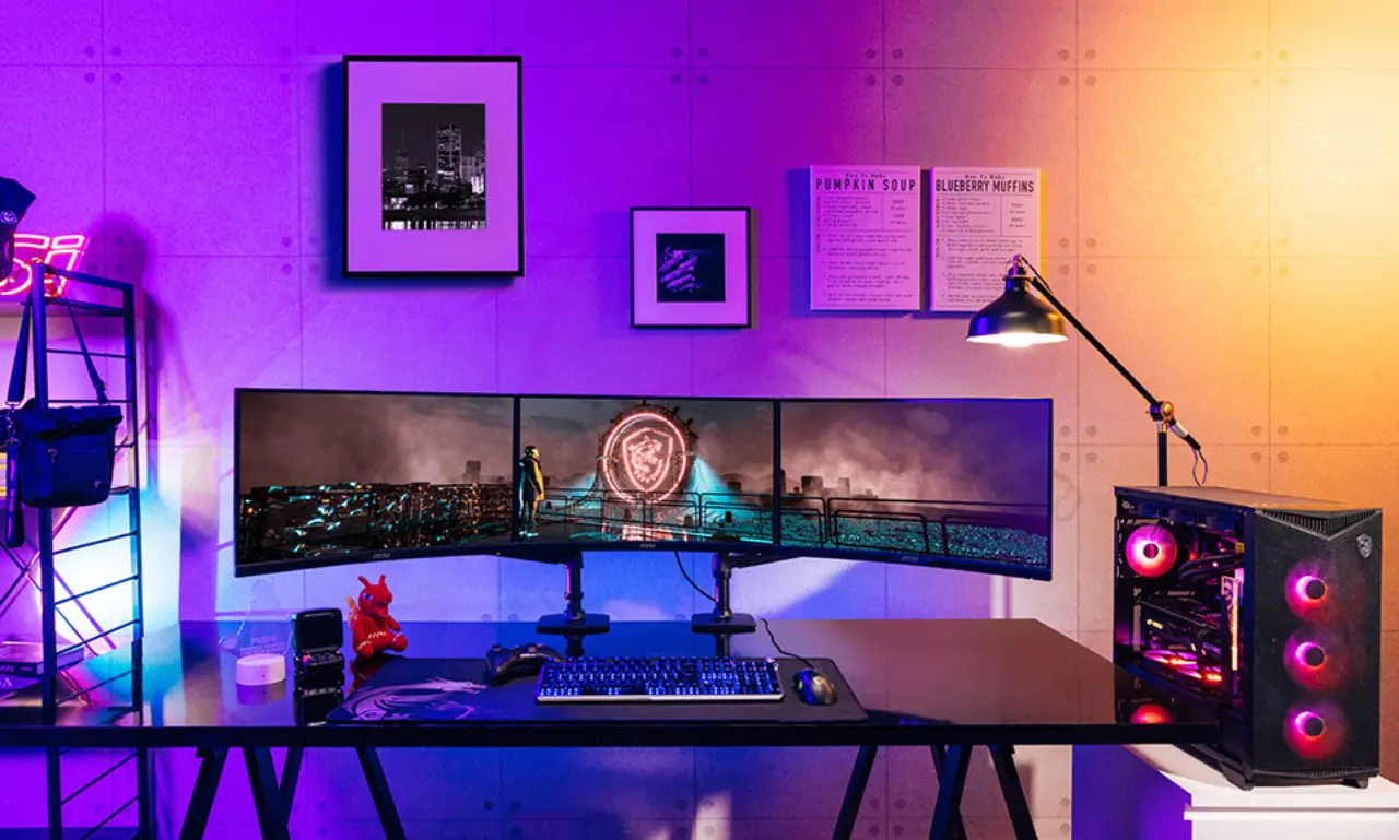 Gaming monitor displaying high refresh rate gameplay with clear visuals and smooth performance