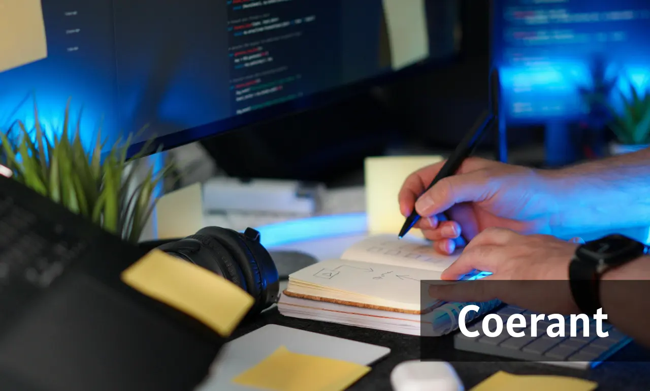 Illustration of Coerant improving business processes with AI and cloud technology