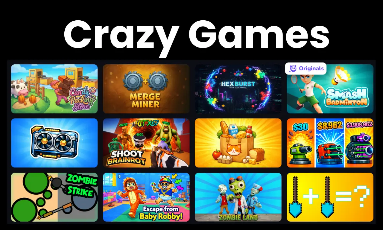 Player enjoying crazy games online with action, racing, and puzzle gameplay on a web browser