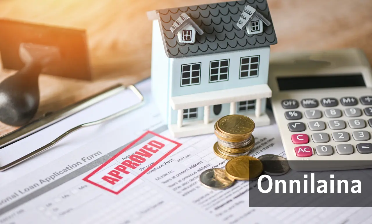 Illustration showing Onnilaina online loan process and fintech system